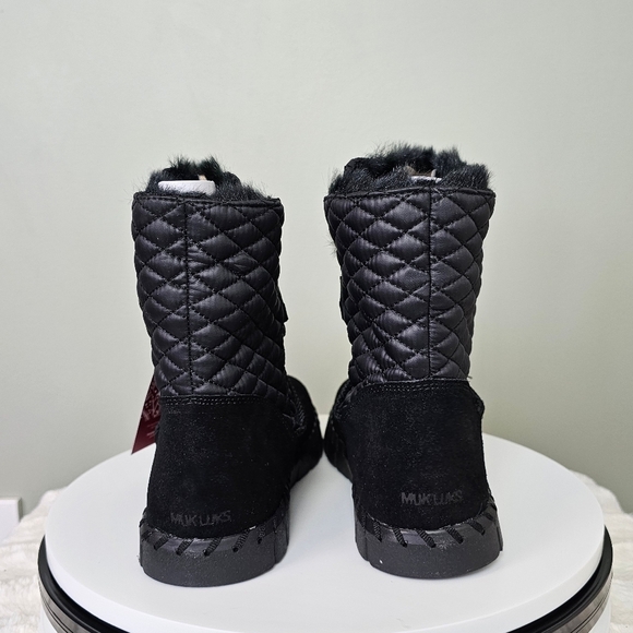 Muk Luks Womens Flexi Bridgehampton Pull-on Boot Black | Outdoor Cozy Spring - Picture 7 of 13